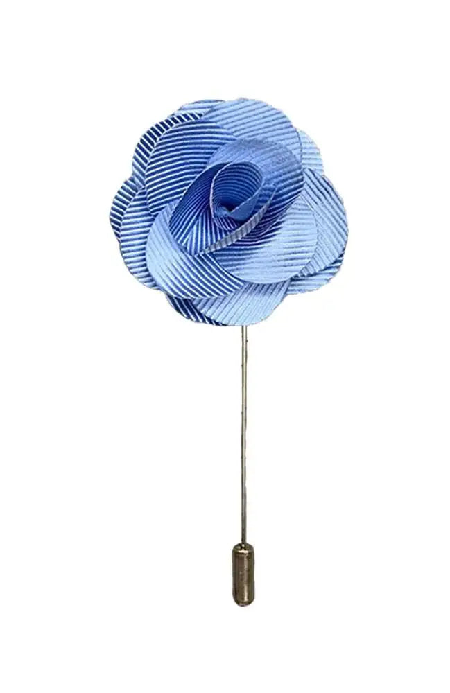 LA Smith Blue Flower Lapel Pin for Men Women - Elegant Floral Brooch for Suits, Blazers & Jackets - Perfect for Weddings, Parties & Office Wear