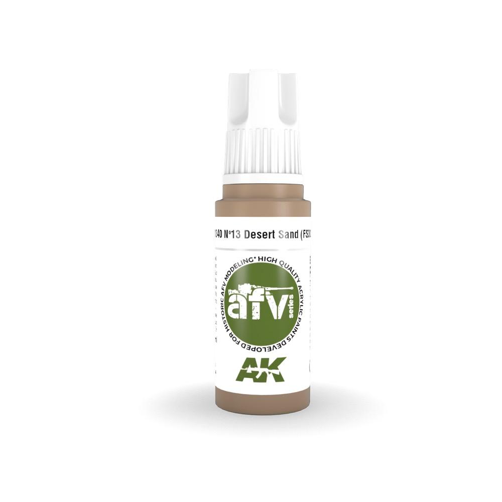 AK Interactive AK11340 AFV Series No.13 Desert Sand FS30279 Acrylic Paint - 17ml Bottle - 3rd Generation Formula - Perfect for Military Model Painting & Miniature Wargaming