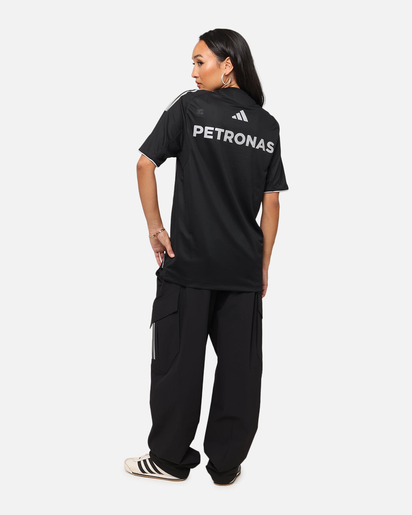 Adidas x Mercedes AMG PETRONAS F1 Team DNA T-Shirt for Men - Black & Silver Racing Tee - Perfect for Formula 1 Fans, Motorsport Events & Casual Wear