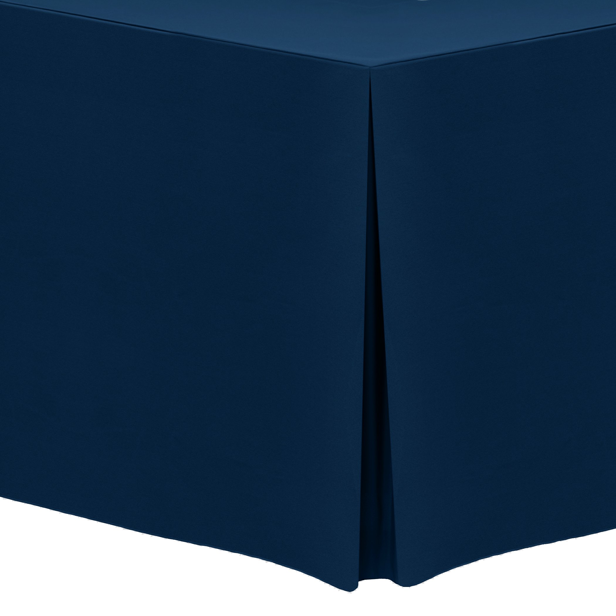 Premium 2-Pack 5 ft. Navy Blue Polyester Tablecloth for 30x60-Inch Banquet & Folding Tables - 42