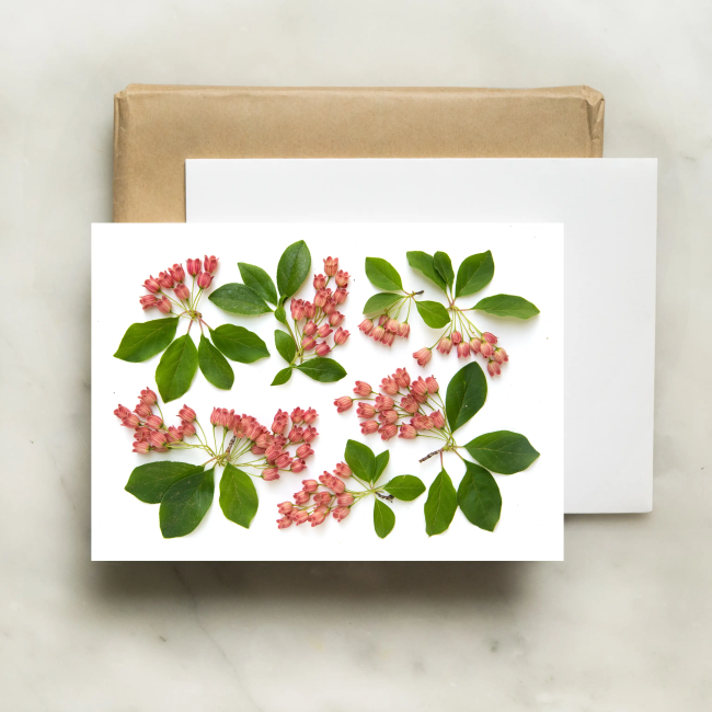 Red Bell Shaped Flowers Botanical Card - Perfect for DIY Greeting Cards, Scrapbooking, and Home Decor