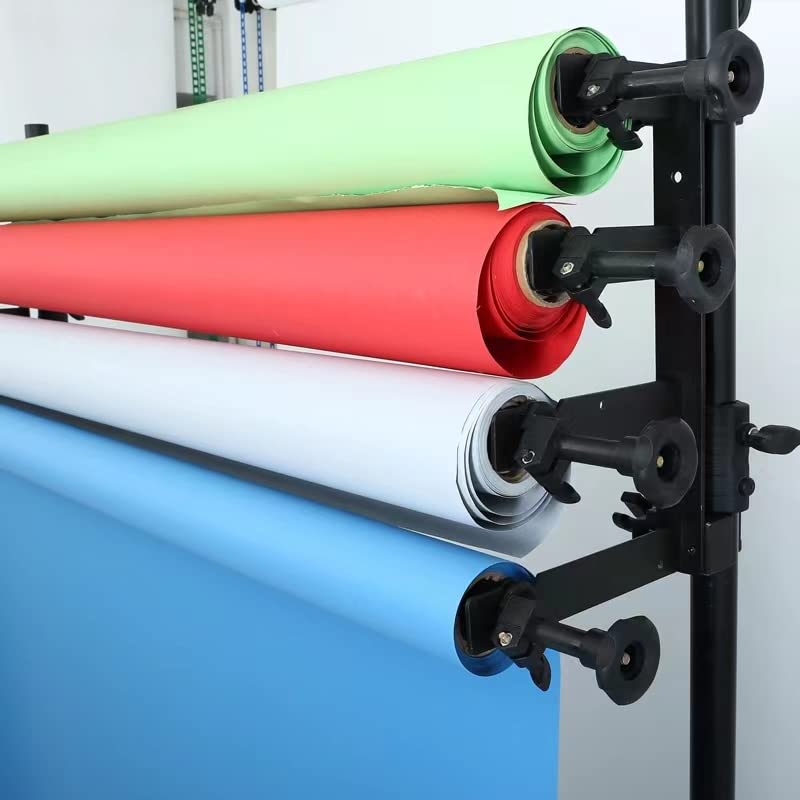 Professional Photography Backdrop Wall Mount System with 8 Extension Rods & 4 Chains - Heavy Duty Backdrop Roller for Home Studio, Live Streaming, YouTube Videos, Portrait Photography, and Product Shoots