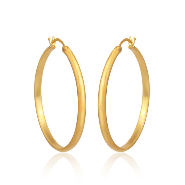Matte Hoop Earrings for Women - Minimalist Gold & Silver Plated Hoops - Lightweight Hypoallergenic Jewelry for Everyday Wear, Office, and Date Night