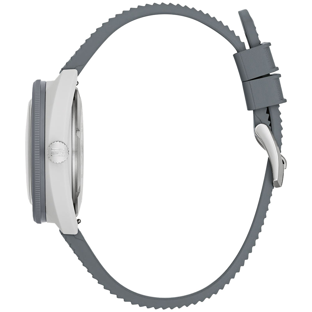 Great White Shark 41mm Snorkel Watch with White Dial & Rubber Strap - Perfect for Diving, Swimming & Water Sports