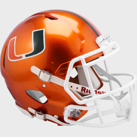 Authentic Miami Hurricanes FLASH Speed Football Helmet - Lightweight & Durable for Training, Games & Collectors - Perfect for Fans & Players