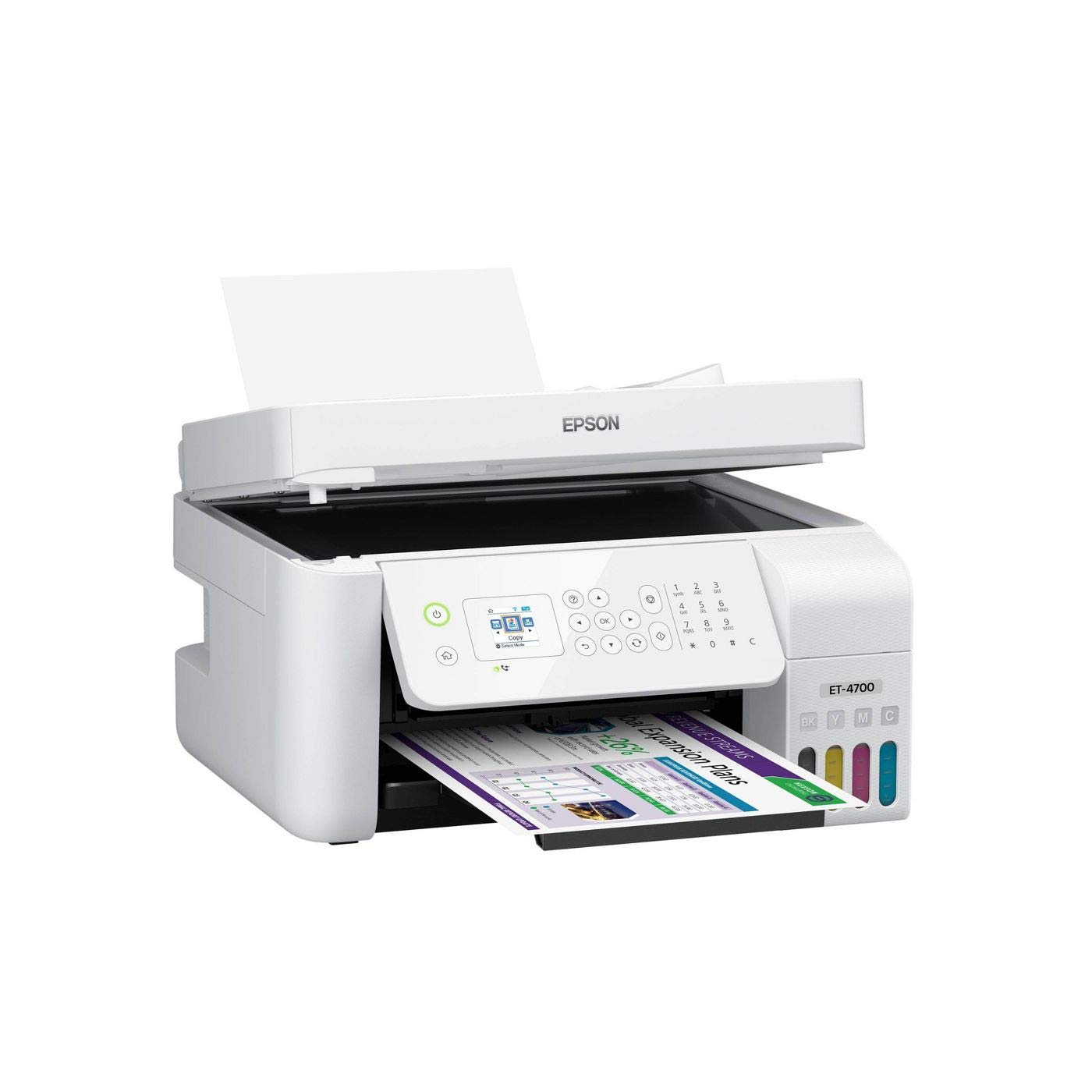 Epson EcoTank ET-4700 Wireless All-in-One Supertank Inkjet Printer with Scanner, Copier & Fax - High-Yield Printing for Home Office & Small Business Use