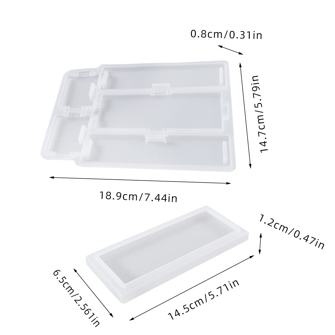 Voyyphixa Rectangle Resin Jewelry Box Mold with Lid - Silicone Container Mold for Epoxy Resin Casting, DIY Pen Holder, Pencil Case, Domino & Trinket Storage | Perfect for Crafting, Organizing Small Items & Gift Making