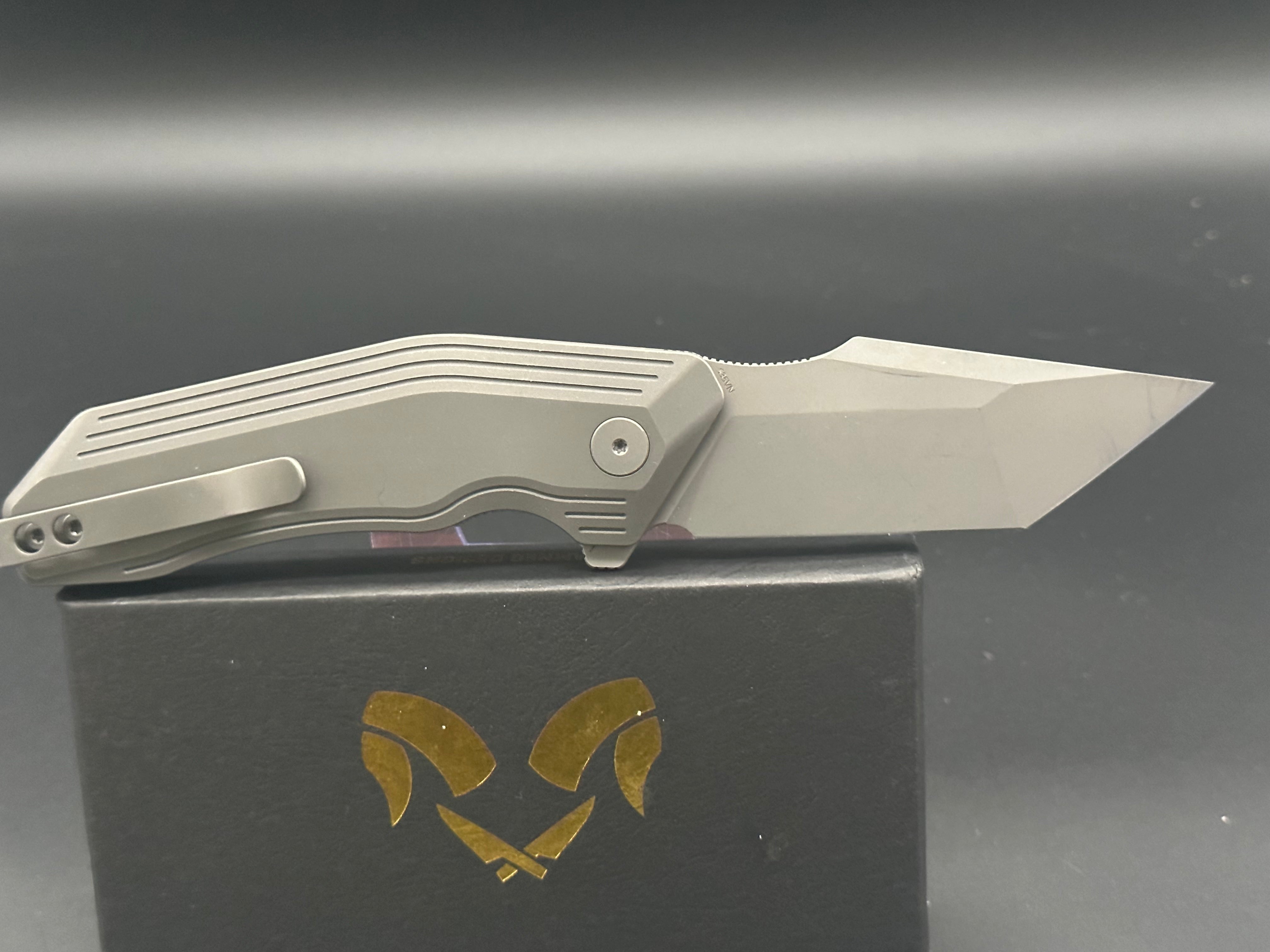 Damned Designs Yokai Titanium EDC Pocket Knife - Premium Folding Knife for Outdoor, Camping & Everyday Carry | Durable & Lightweight Tactical Tool