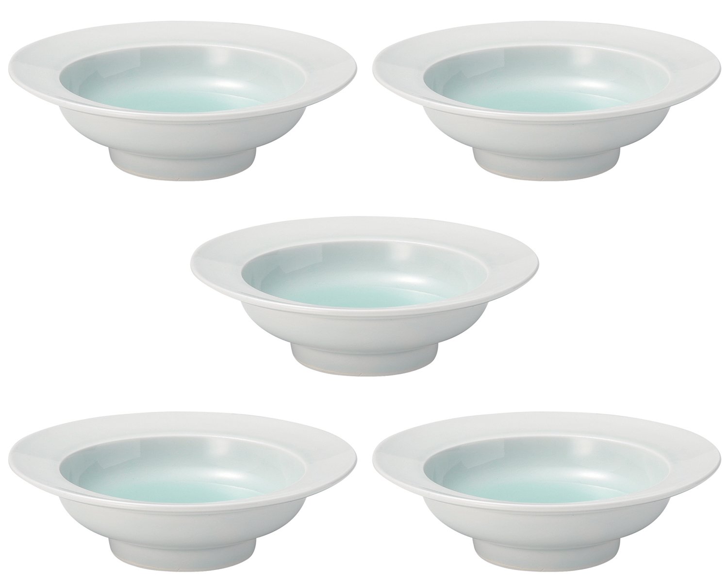 Kakuregama MJ118-463 Middle Rim Coupe Plate Set of 5 - 8.5 Inch (21.5 cm) White Porcelain Dinner Plates for Japanese & Western Dining - Perfect for Restaurants, Home Use & Special Occasions