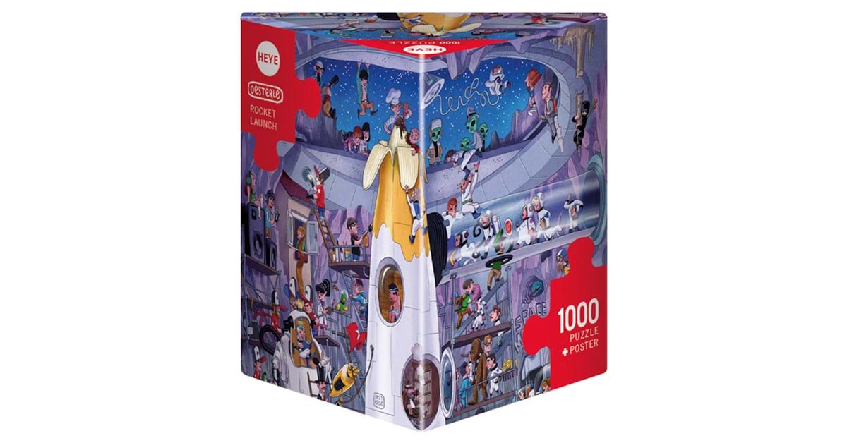 Heye 1000 Piece Triangle Shaped Jigsaw Puzzle - Rocket Launch Space Exploration Puzzle for Adults & Teens - Perfect for Family Game Night & STEM Education