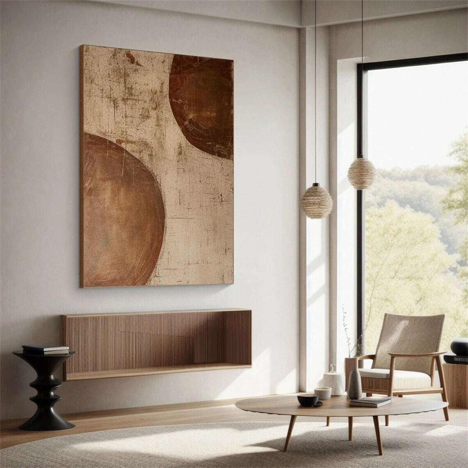 Beige & Brown Abstract Wall Art Print #BB159 - Modern Home Decor for Living Room, Bedroom & Office