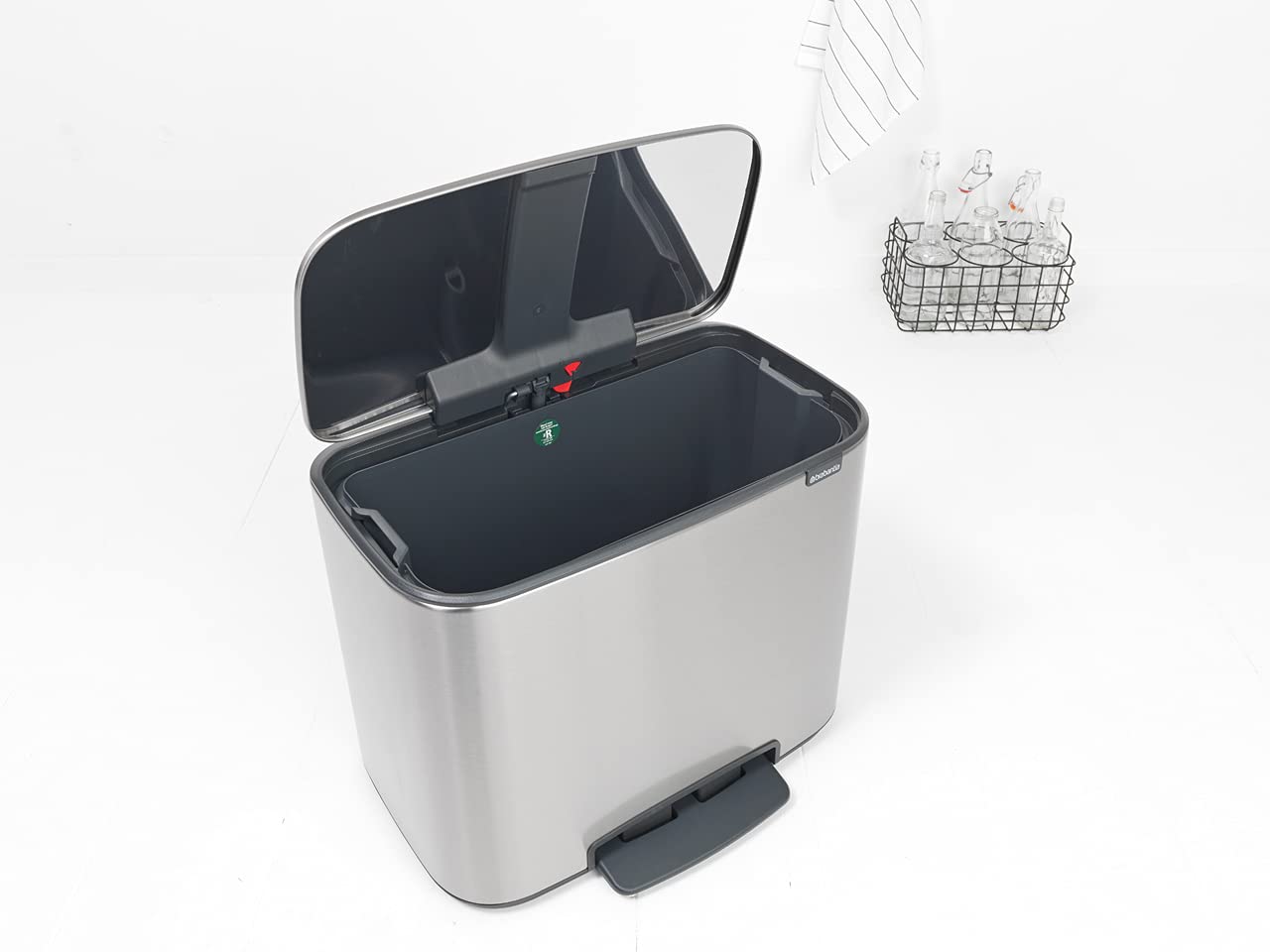 Brabantia PerfectFit Trash Bags - 9.5 Gallon Drawstring Trash Can Liners (40 Count) - Thick Plastic Garbage Bags for Kitchen, Bathroom & Office Waste Disposal