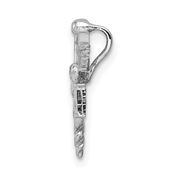 14K Solid White Gold Medical Alert Pendant Necklace - Floating Chain Slide Charm for Women & Men - Perfect for RNs, Nurses & Healthcare Professionals - Ideal for Everyday Wear & Emergency ID