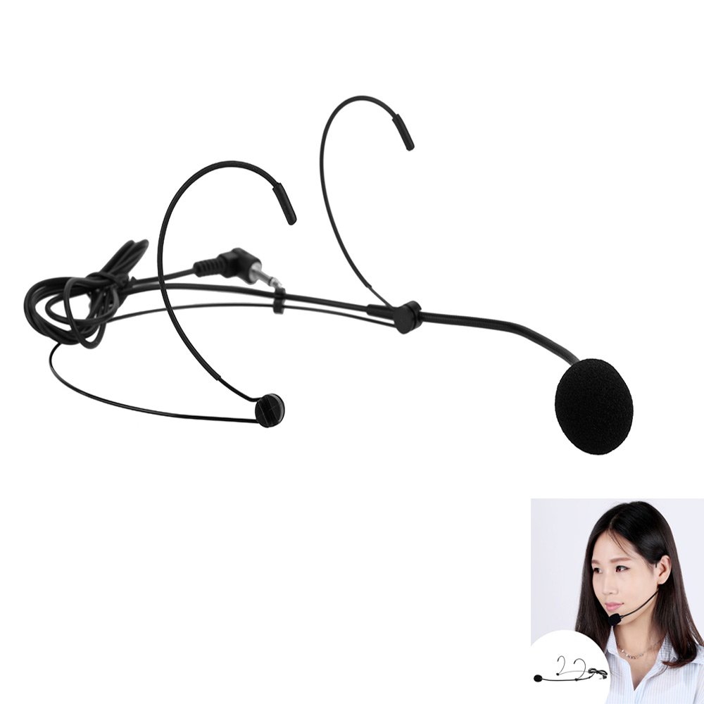 an-do-er Uni-Directional Headset Microphone with Flexible Boom - Wired Ear-Hook Mic for Voice Amplifiers & Loudspeakers - Perfect for Public Speaking, Teaching, Tour Guides & Presentations