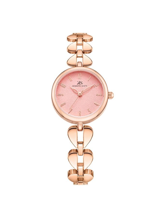 Kenneth Scott Women's Rose Gold PC21 Analog Watch with Alloy Strap - K23504-RBKP | Elegant Dress Watch for Office, Party & Everyday Wear