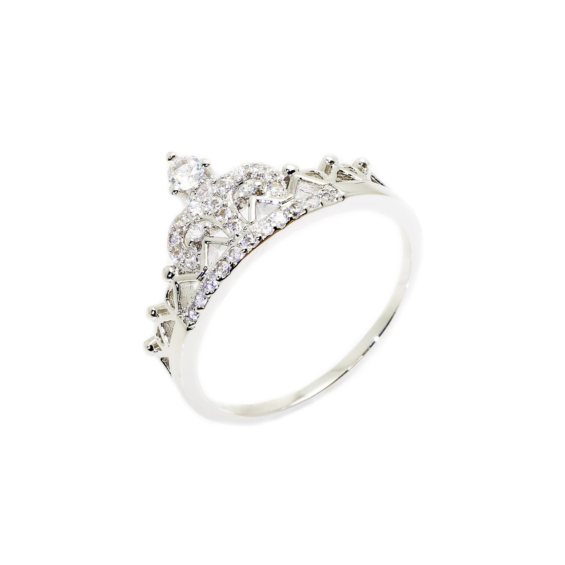 Elegant Zirconia Crown Ring for Women - Princess Cut Cubic Zirconia Engagement Ring - Perfect for Weddings, Anniversaries & Special Occasions