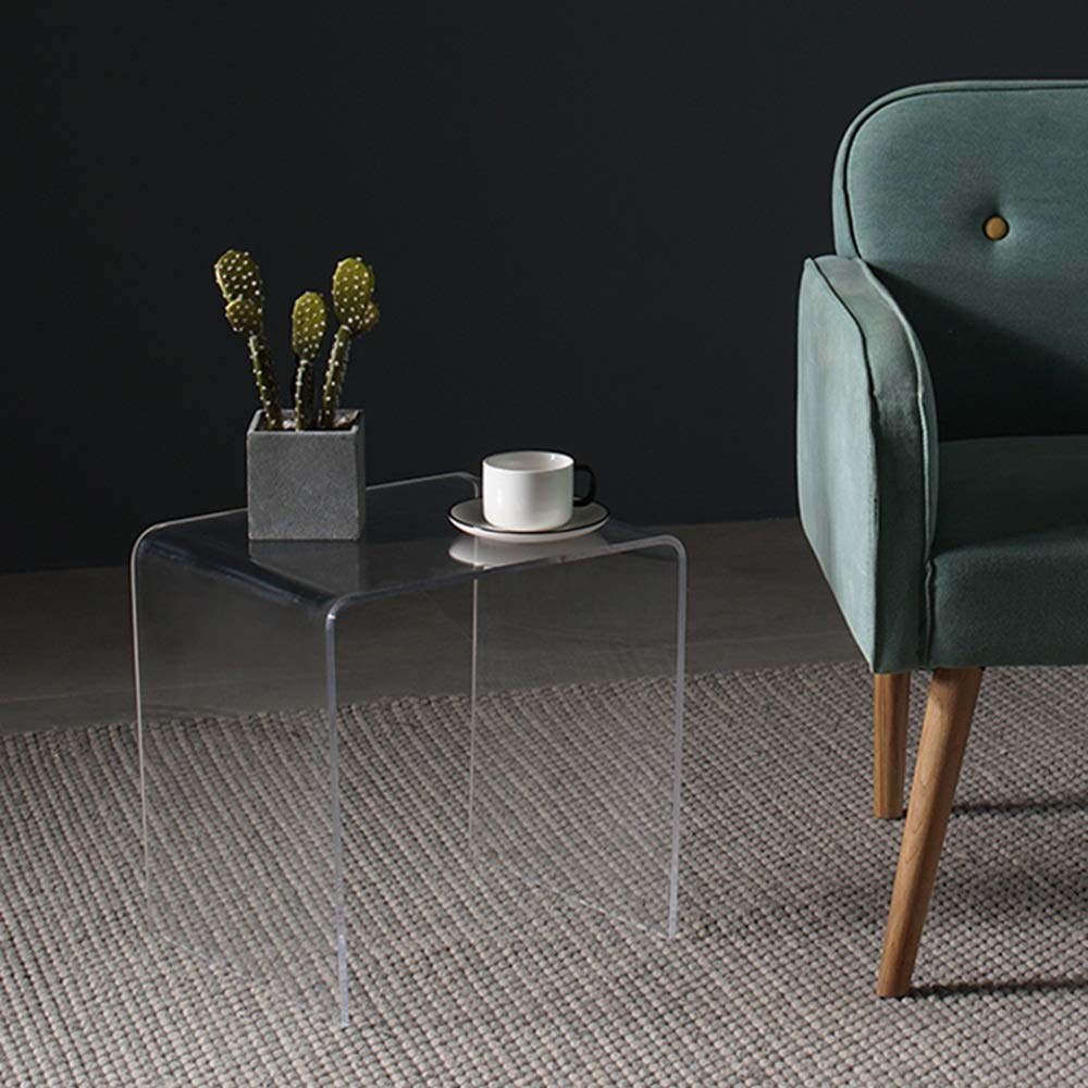 Modern Glass Coffee Table Set - 3-Piece Transparent Nesting Tables for Living Room, Office & Dorm Decor | Stylish Side Tables for Small Spaces with Tempered Glass Top | Perfect for Coffee, Books & Display