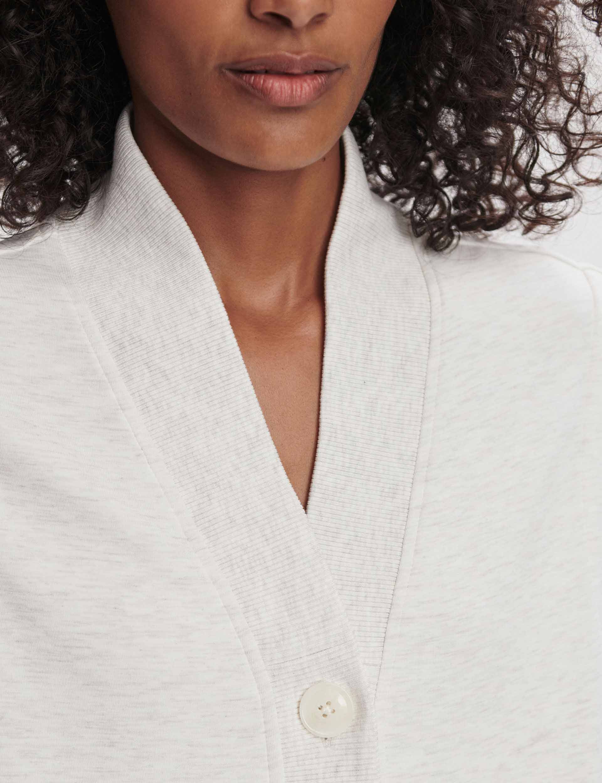 Vicky Button Gilet Ivory Marl - Women's Stylish Knit Vest for Fall & Winter, Casual Layering & Office Wear