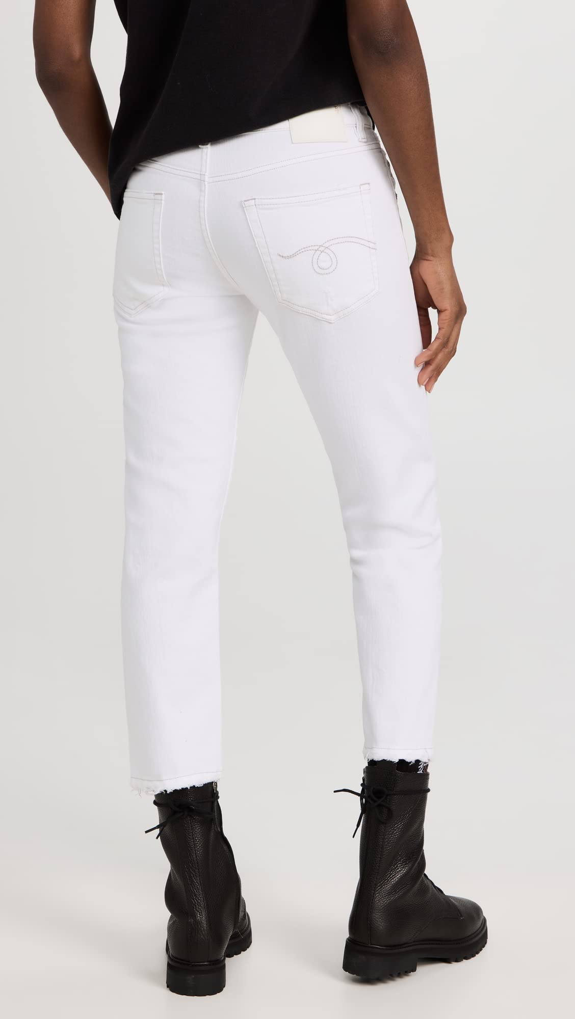 R13 Women's Boy Straight Jeans - High Waist Distressed Denim Pants for Casual Outfits | Perfect for Streetwear, Dating & Everyday Wear