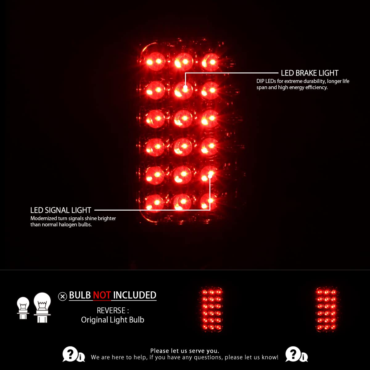 Autozenation LED Tail Lights - Compatible with 2000-2006 Chevy Suburban, GMC Yukon/Denali/XL, Chevy Tahoe - Left & Right Pair Assembly - Chrome Housing & Clear Lens - Upgrade for Night Driving & Enhanced Safety