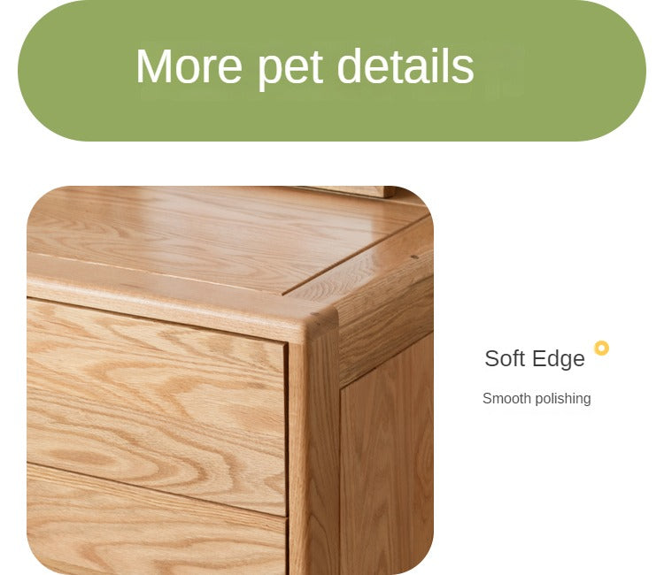 Oak Solid Wood Kids Dresser with 3 Drawers - Natural Wood Chest of Drawers for Nursery & Bedroom - Sturdy Storage Cabinet for Clothes, Toys & Baby Essentials