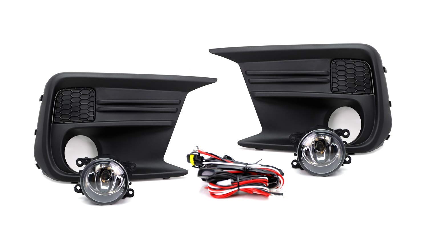 iJDMTOY Clear Lens Complete Fog Light Kit with Bezel Covers & Wiring Harness for 2018-2023 Subaru WRX/STI - Left/Right Driver Passenger Side, On-Off Switch - Perfect for Night Driving & Off-Road Adventures
