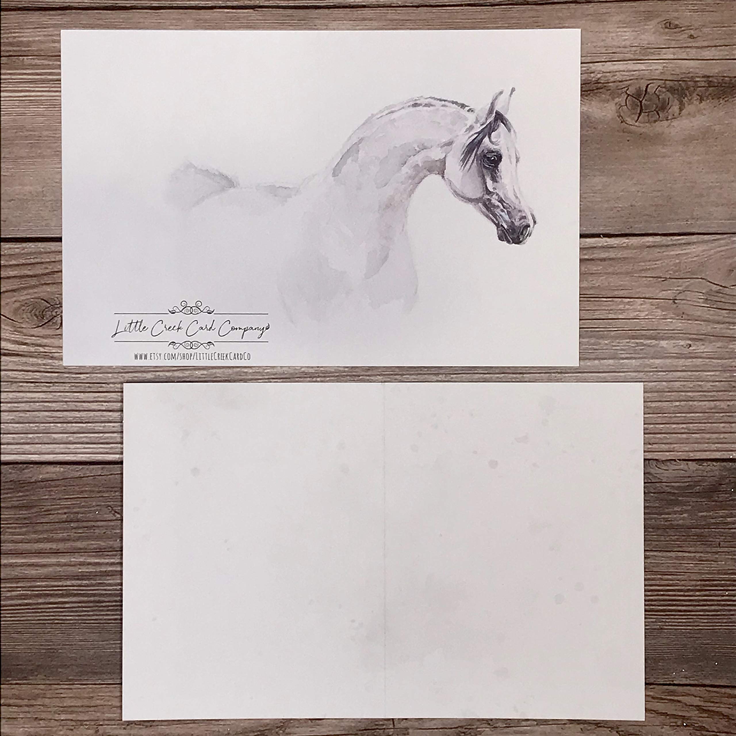 Premium Watercolor Arabian Horse Notecards - Luxury 12-Pack Blank Greeting Cards for Thank You, Birthday & Special Occasions | Elegant Stationery Gift Set for Equestrian Lovers & Art Enthusiasts