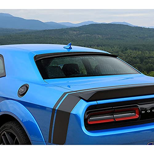 **HYPERSPEED Real Carbon Fiber Rear Roof Spoiler for 2008-2023 Dodge Challenger Coupe 2-Door - High-Performance Car Mods & Exterior Accessories - Perfect for Racing & Street Style Enhancement**