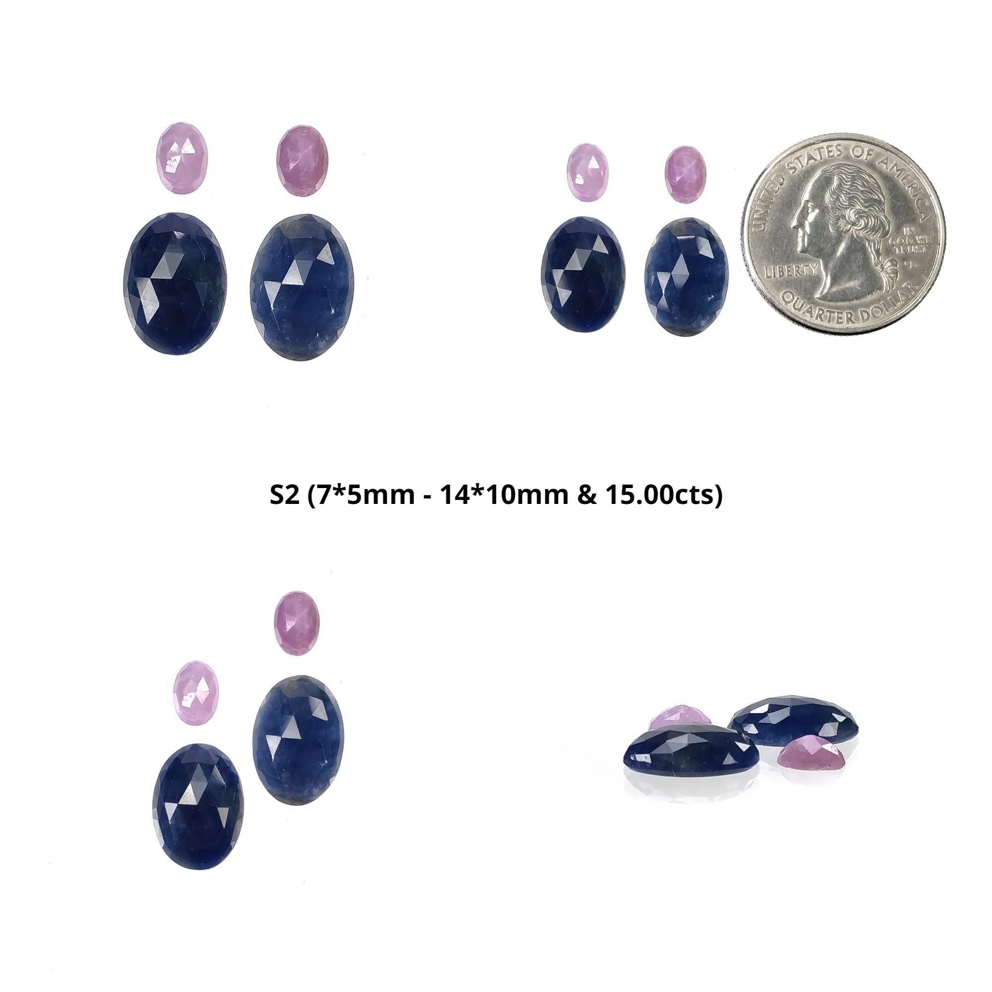 Natural Untreated Blue & Raspberry Sapphire Gemstone Set - Rose & Step Cut Pear & Oval Shape (3pcs) | Perfect for Engagement Rings, Wedding Bands & Fine Jewelry Making