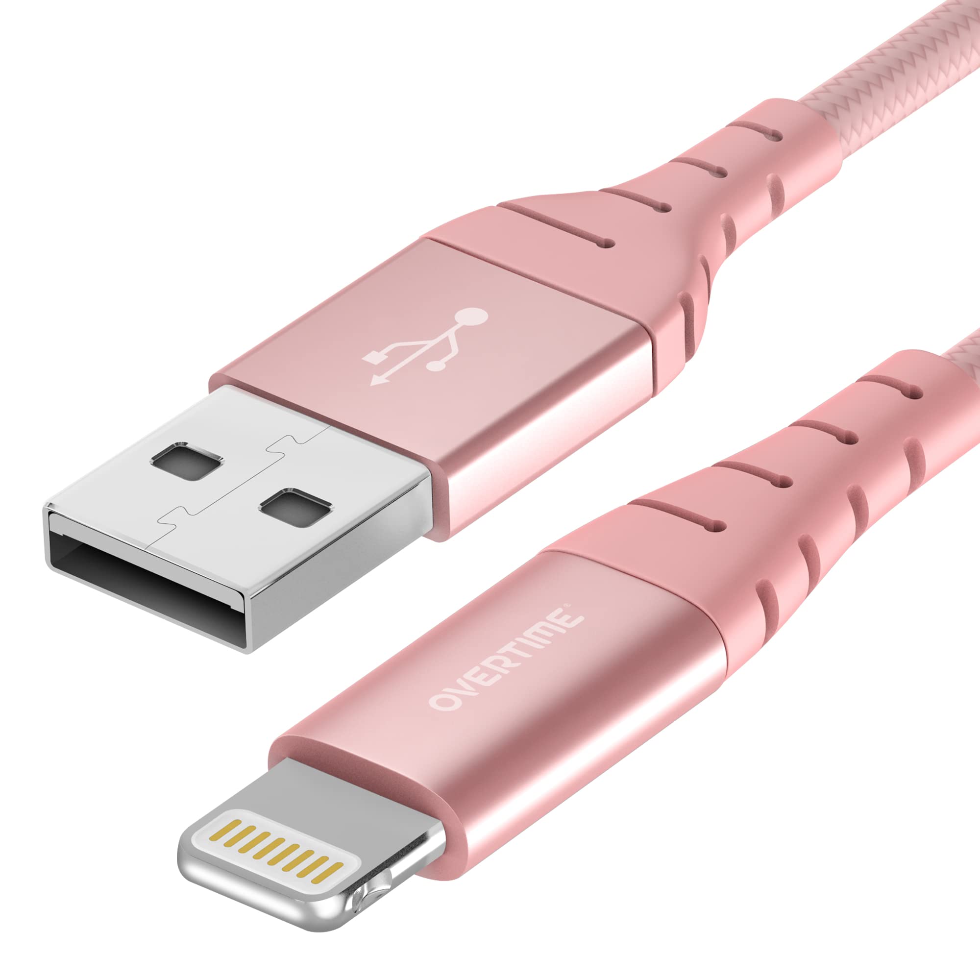 Premium MFI Certified iPhone Lightning Cable - 6ft Fast Charging USB A to Lightning Cord for iPhone 14/13/12/11/X/8/7, iPad & iPod | Durable & Portable | Rose Gold | Perfect for Home, Office & Travel Charging
