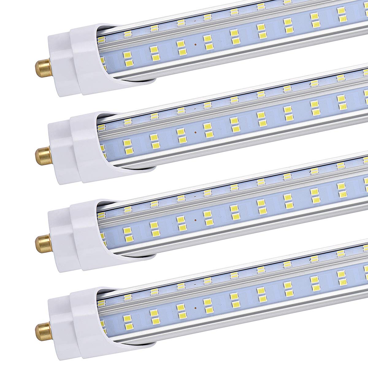 10-Pack 8ft LED Tube Lights - 150W 18800lm 6000K Super Bright T8/T10/T12 Replacement Bulbs - FA8 Single Pin V-Shaped Clear Cover - Energy Efficient Fluorescent Light Alternative - Perfect for Garage, Warehouse & Office Lighting