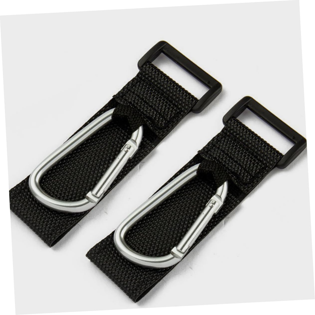 COOLHIYA Baby Stroller Hooks - 4 Pack D-Shape Stroller Hangers with Carabiner Clips, Silver Mummy Bag Holder for Diaper Bags & Shopping (Perfect for Strollers, Shopping Carts & Travel Accessories)