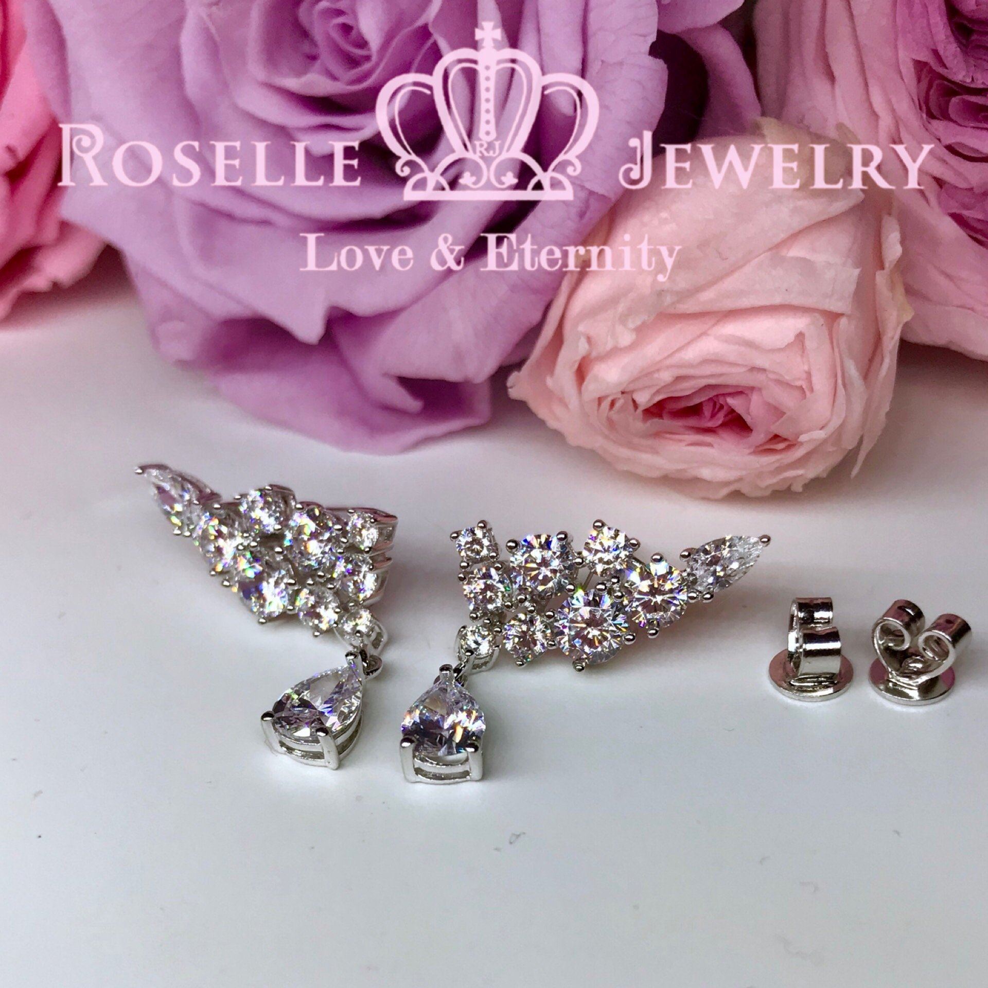 Sparkling Cluster Drop Earrings for Women - Elegant Dangle Earrings with Cubic Zirconia Stones | Perfect for Parties, Weddings & Evening Events (DE12)