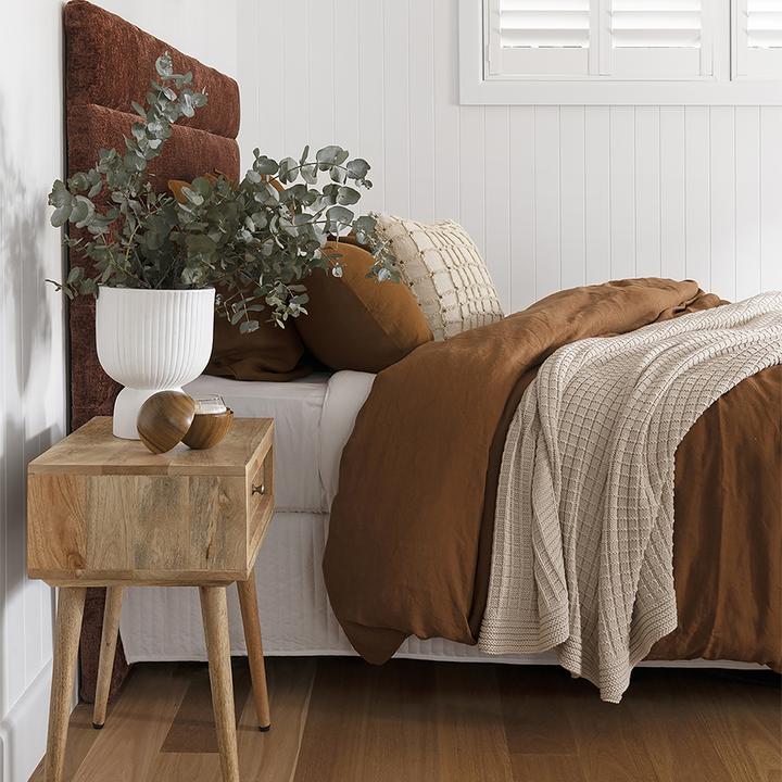 Bambury Hazel French Linen Quilt Cover Set - King Size Bedding Set with Pillowcases - Breathable & Luxurious Linen Duvet Cover for All Seasons - Perfect for Master Bedroom, Guest Room & Vacation Homes