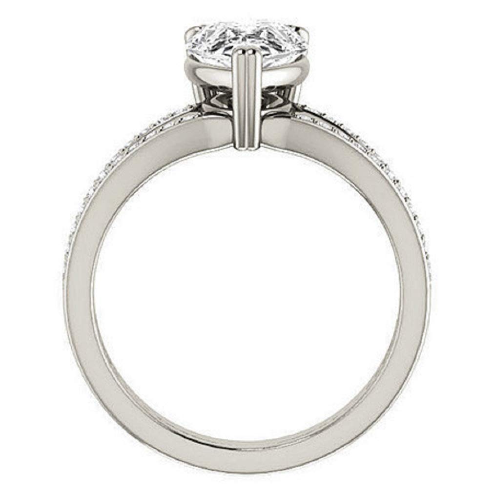 2.10CT Pear Cut VVS1 Colorless Moissanite Split Shank Bridal Ring Set in 925 Sterling Silver - Elegant Engagement & Wedding Rings, Perfect Gift for Her - Ideal for Proposals, Anniversaries, and Special Occasions