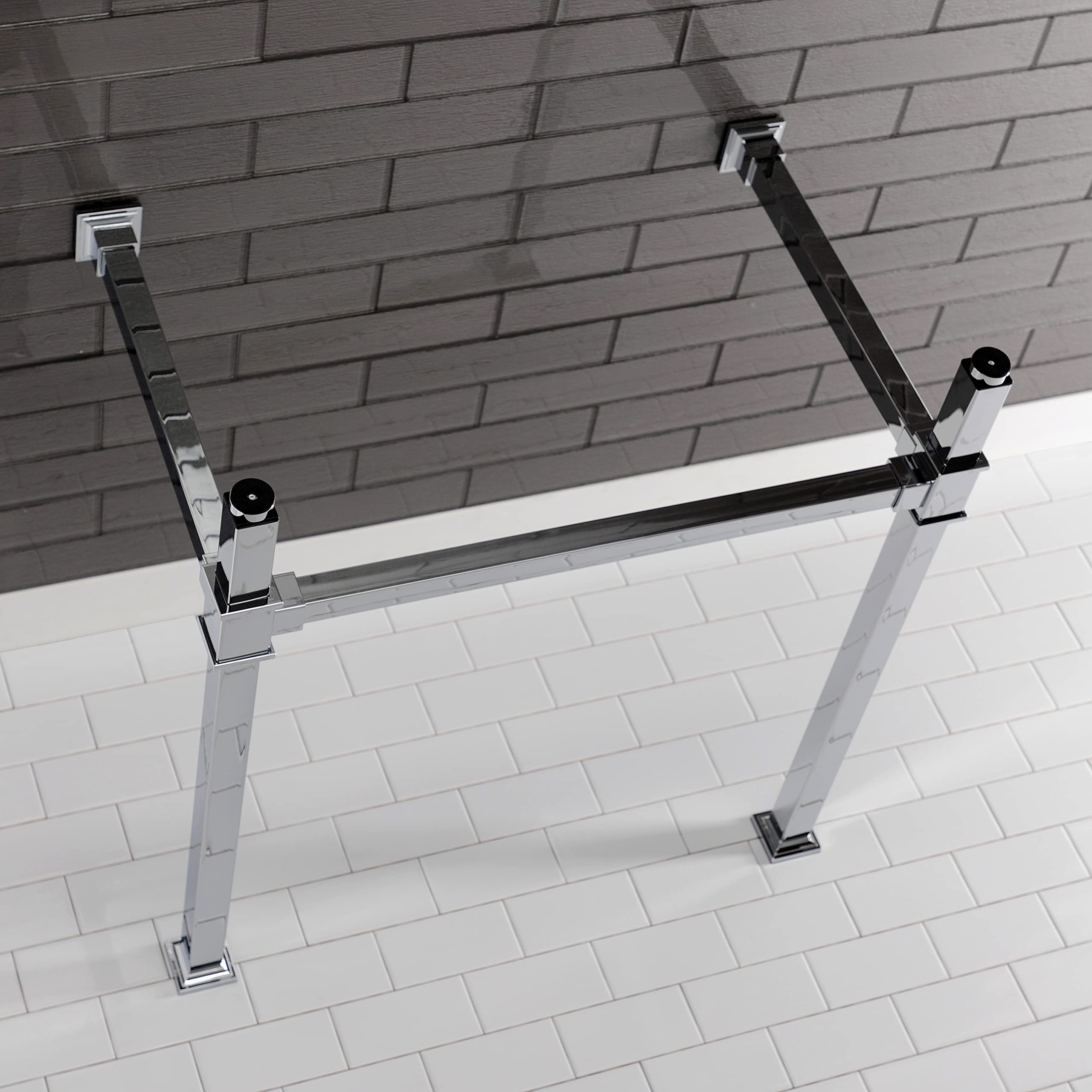 Kingston Brass VPB3328SQ1 Monarch Console Sink Legs - Polished Chrome Finish - Bathroom Vanity Support for Modern & Traditional Decor