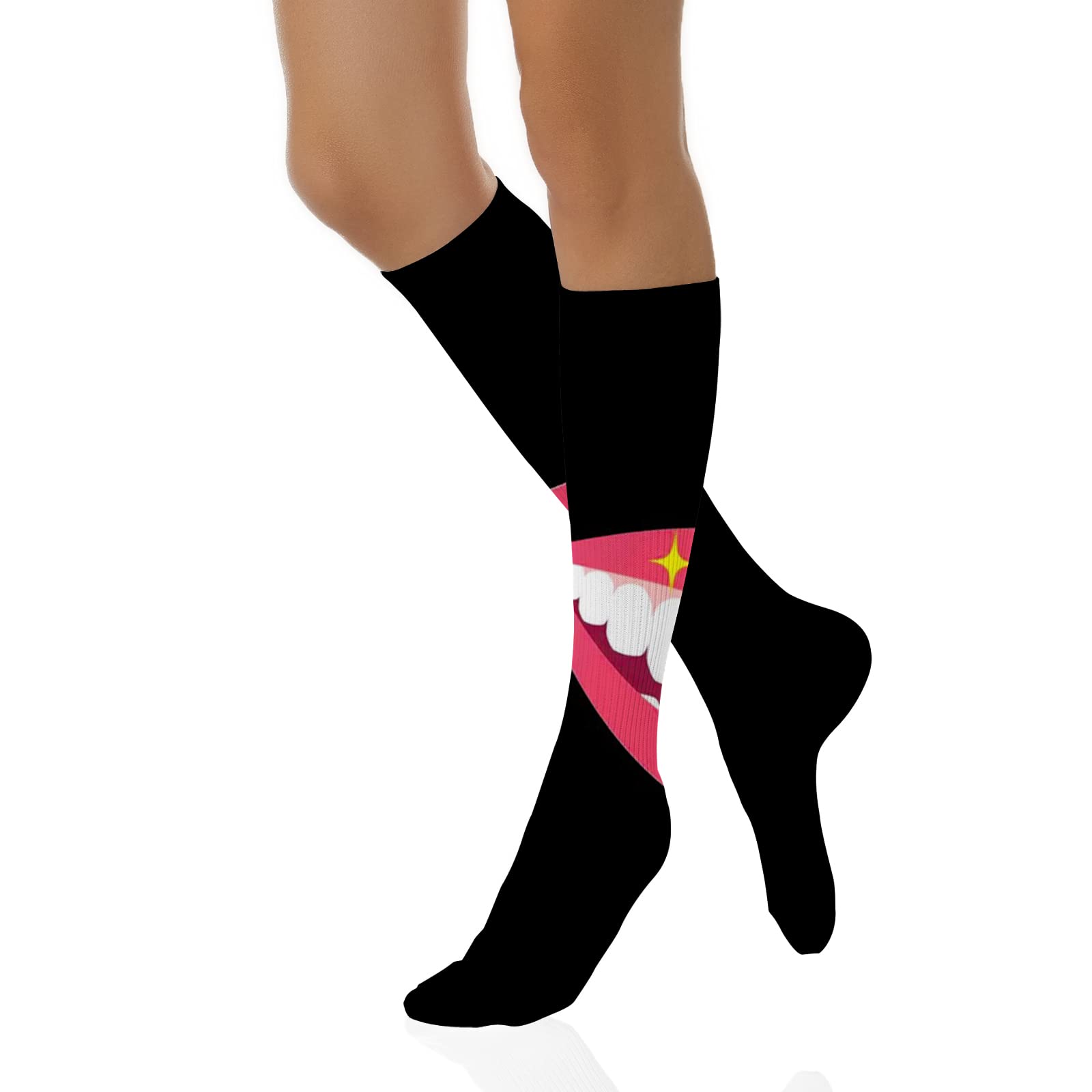 Feprena Men's & Women's Patterned Long Socks - Funny Thigh High Socks for Women & Men - Trendy Crew & Knee-High Socks for Cosplay, Halloween, Christmas Gifts & Daily Fashion