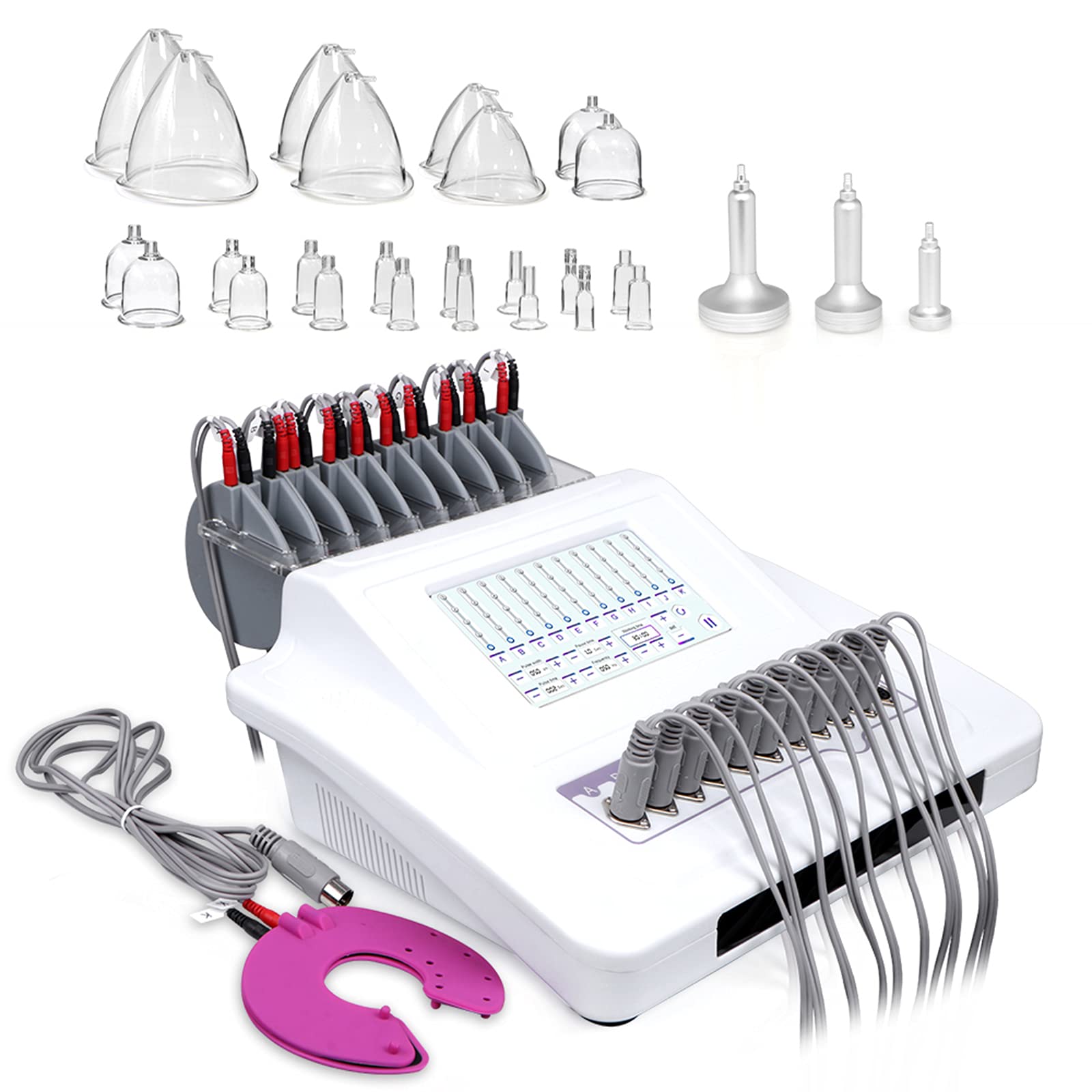 Elitzia ET3000 EMS Vacuum Cupping Massage Machine - 24 Cups & 3 Pumps for Pain Relief, Cellulite Reduction & Skin Rejuvenation | Professional Therapy for Back Pain, Muscle Relaxation & Beauty Treatments at Home