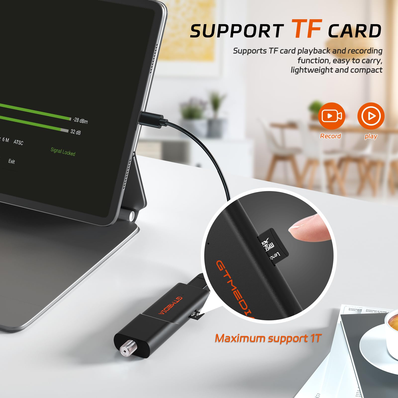 Next-Gen USB TV Tuner Stick - ATSC 3.0/1.0 Digital HDTV Receiver for Android Phones, Tablets & Car Computers | DVR Recording Support | Watch Live TV Anywhere | Perfect for Travel, Camping & Emergency Preparedness