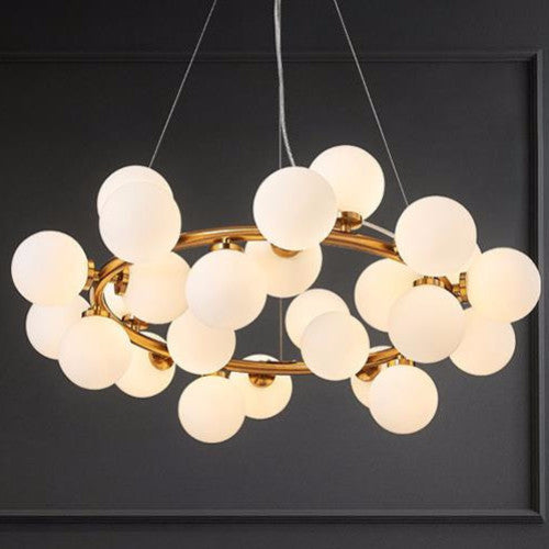 Elegant Natalie Orb Chandelier - Modern Crystal Ceiling Light Fixture for Dining Room, Bedroom & Living Room Decor
