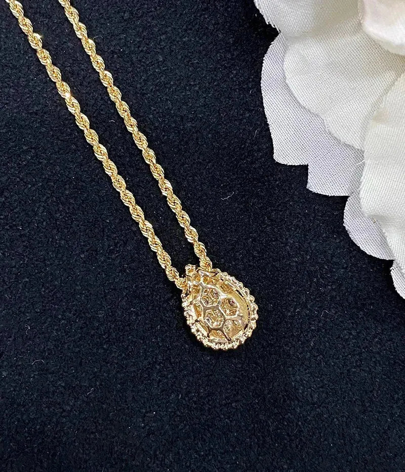 18K Solid Yellow Gold Necklace with Real Diamond Pendant - Luxury Fashion Jewelry for Women & Girls - Perfect for Parties, Weddings & Special Occasions