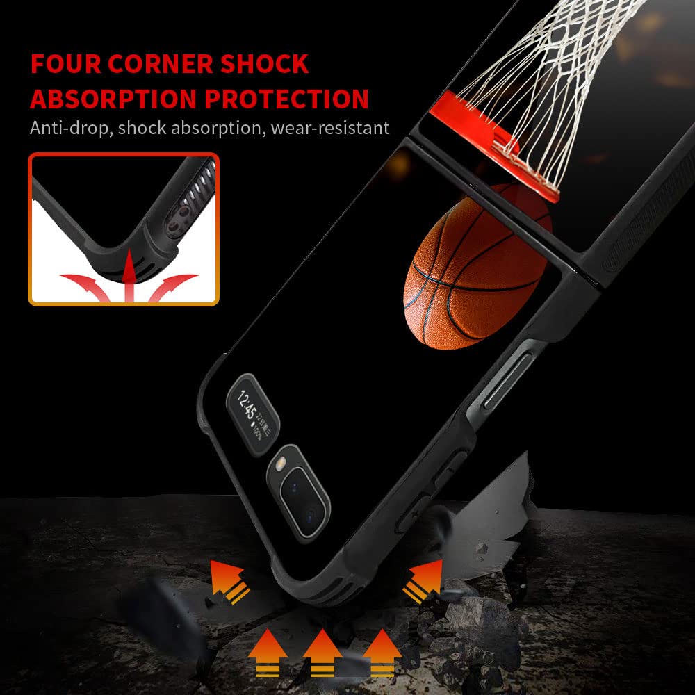 Samsung Galaxy Z Flip 5G Case - Military Grade Protective Cover with Shockproof Corners & Anti-Scratch Design | Perfect for Basketball Games & Outdoor Activities