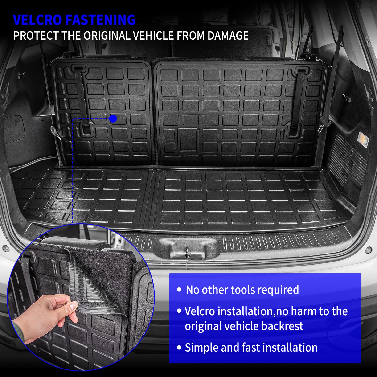 Rongtaod Custom Fit Floor Mat for 2014-2019 Toyota Highlander - Waterproof Trunk Cargo Liner with Back Seat Cover Protector | All-Weather Car Accessories for SUV Protection & Organization (Perfect for Road Trips, Grocery Hauling & Pet Transport)