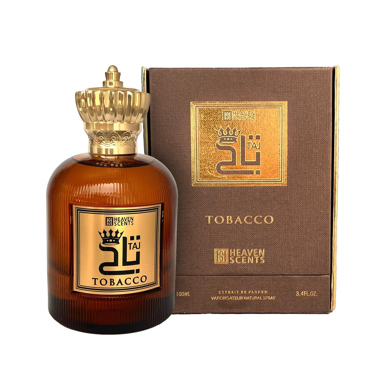 Taj Tobacco Unisex Perfume Extrait De Parfum Spray - 3.4 oz / 100ml - Long Lasting Luxury Fragrance for Men & Women - Perfect for Date Night, Special Occasions & Daily Wear