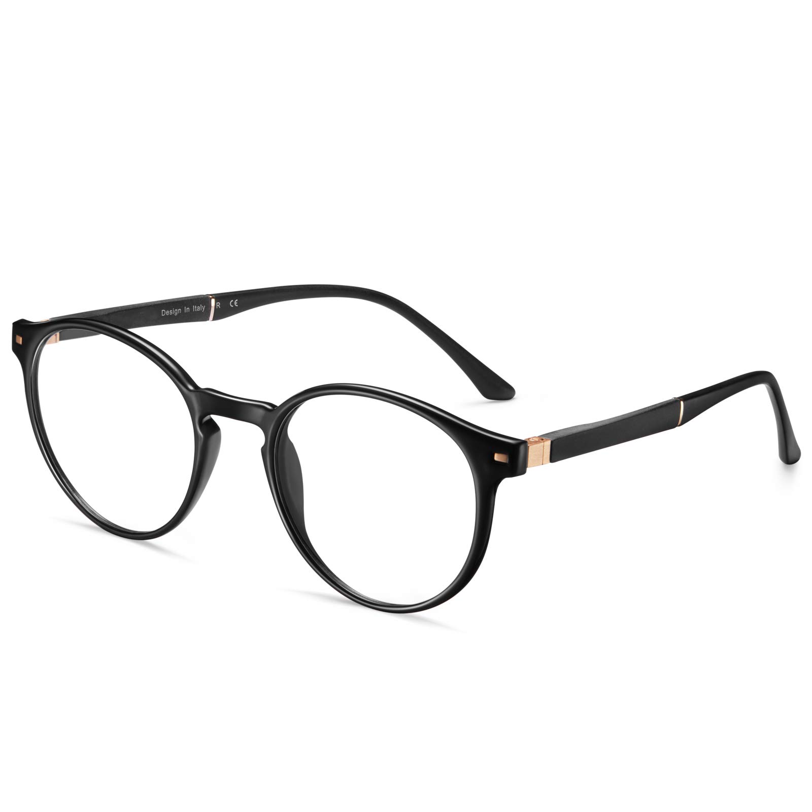 CARFIA Round Blue Light Blocking Glasses for Women - Lightweight & Stylish Computer Gaming Glasses with Revo Lenses - Reduce Eye Strain for Work, Gaming & Screen Time