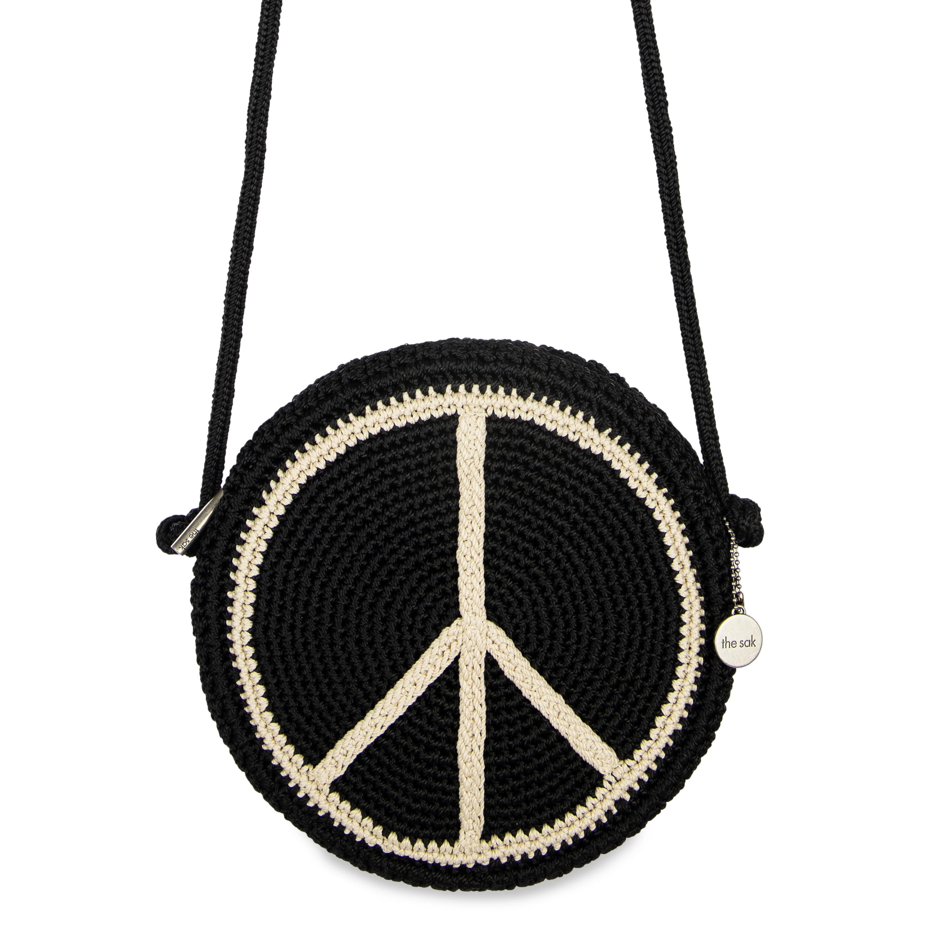 Hand Crochet - Black Peace Sign
