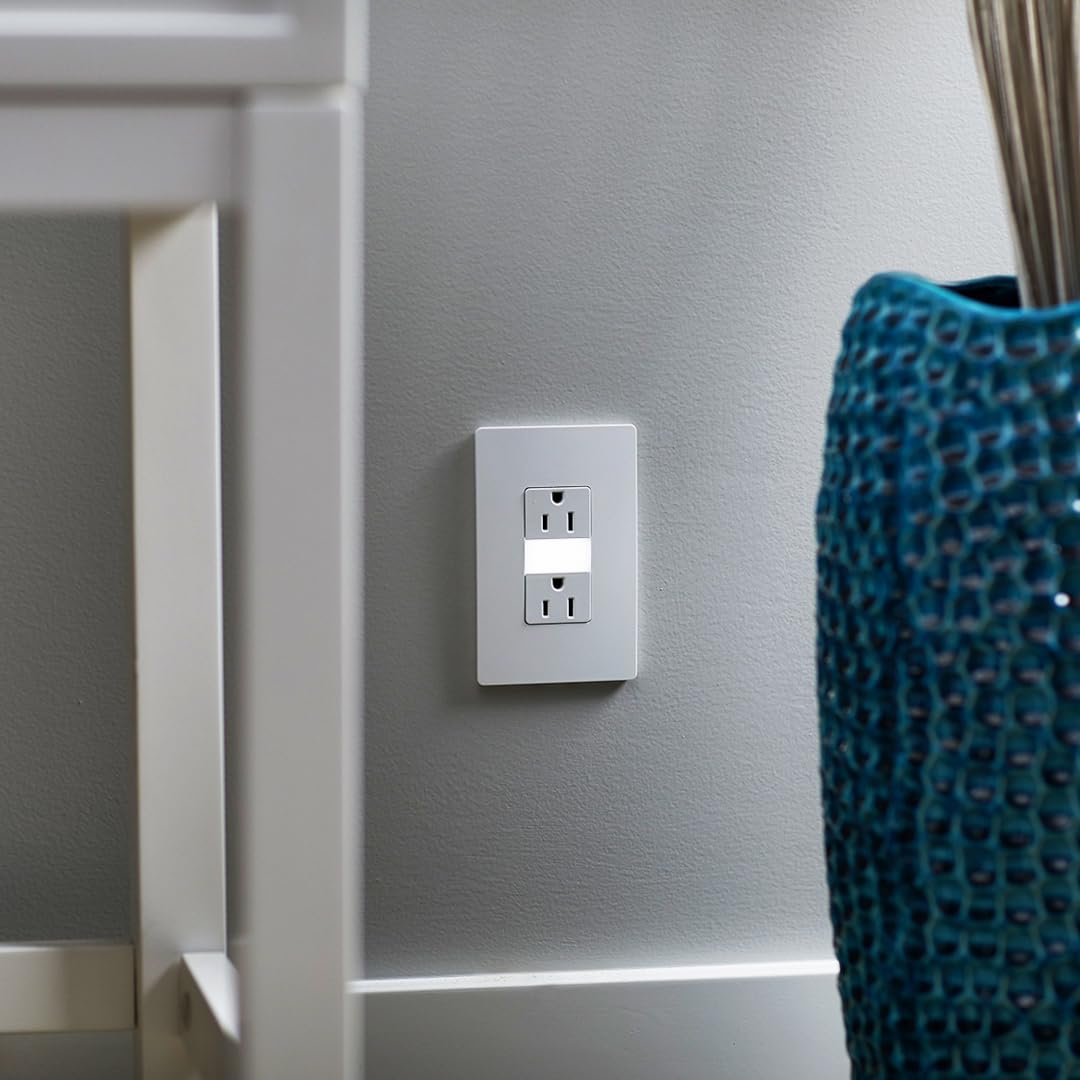 Legrand RWP26WCC10 Screwless Decorator Wall Plate - 1-Gang White Rocker Outlet Cover for Modern Homes | Perfect for Living Rooms, Bedrooms & Offices