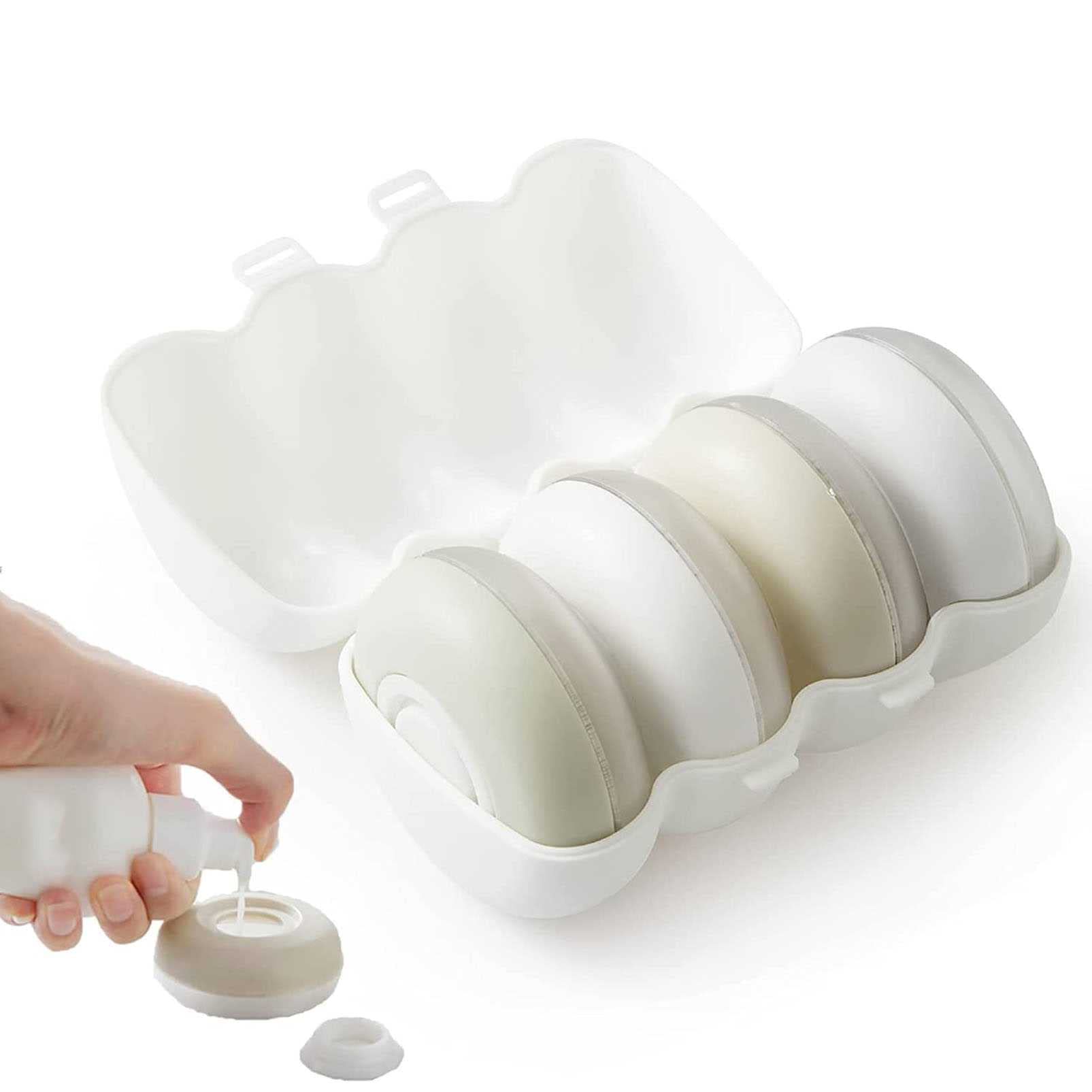 Collapsible Travel Bottles with Case - Leak-Proof Round Liquid Toiletries Squeeze Container for Shampoo, Lotion & Cosmetics | Portable Push-Type Dispenser for Airplane, Gym & Camping Trips