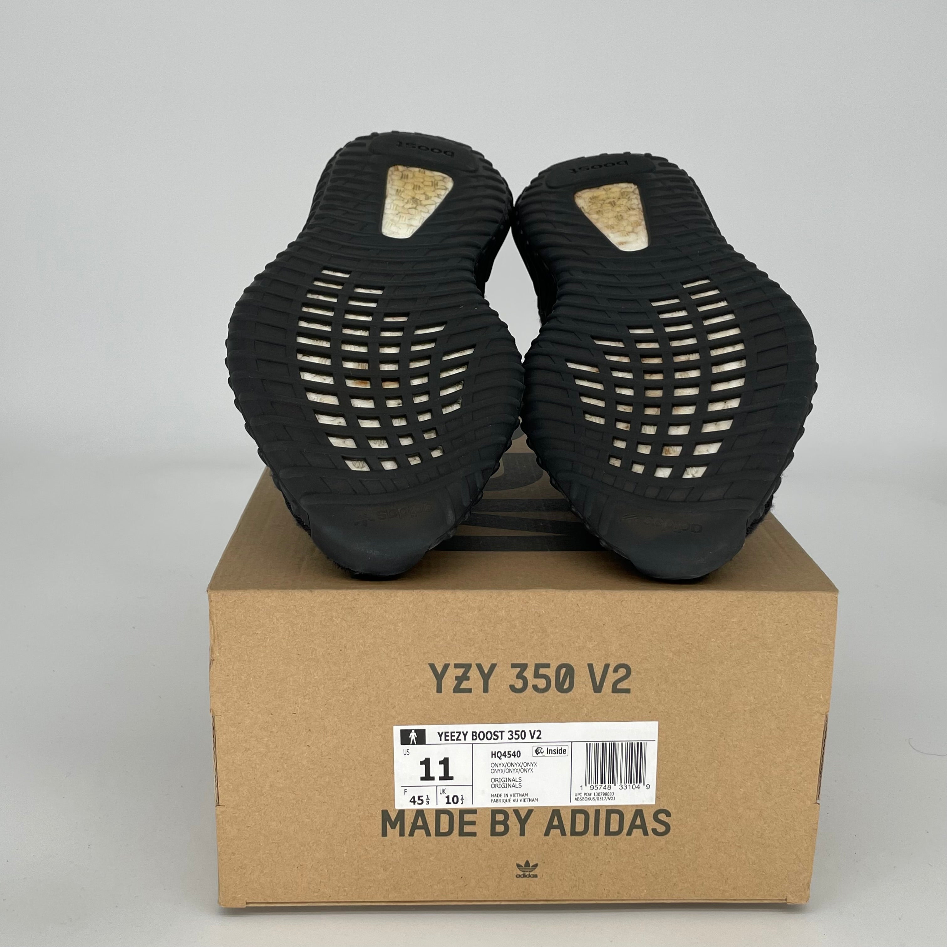 Adidas Yeezy Boost 350 V2 Onyx Black Men's Running Shoes Size 11 - HQ4540 | Comfortable Sneakers for Running, Gym Workouts & Casual Streetwear Fashion