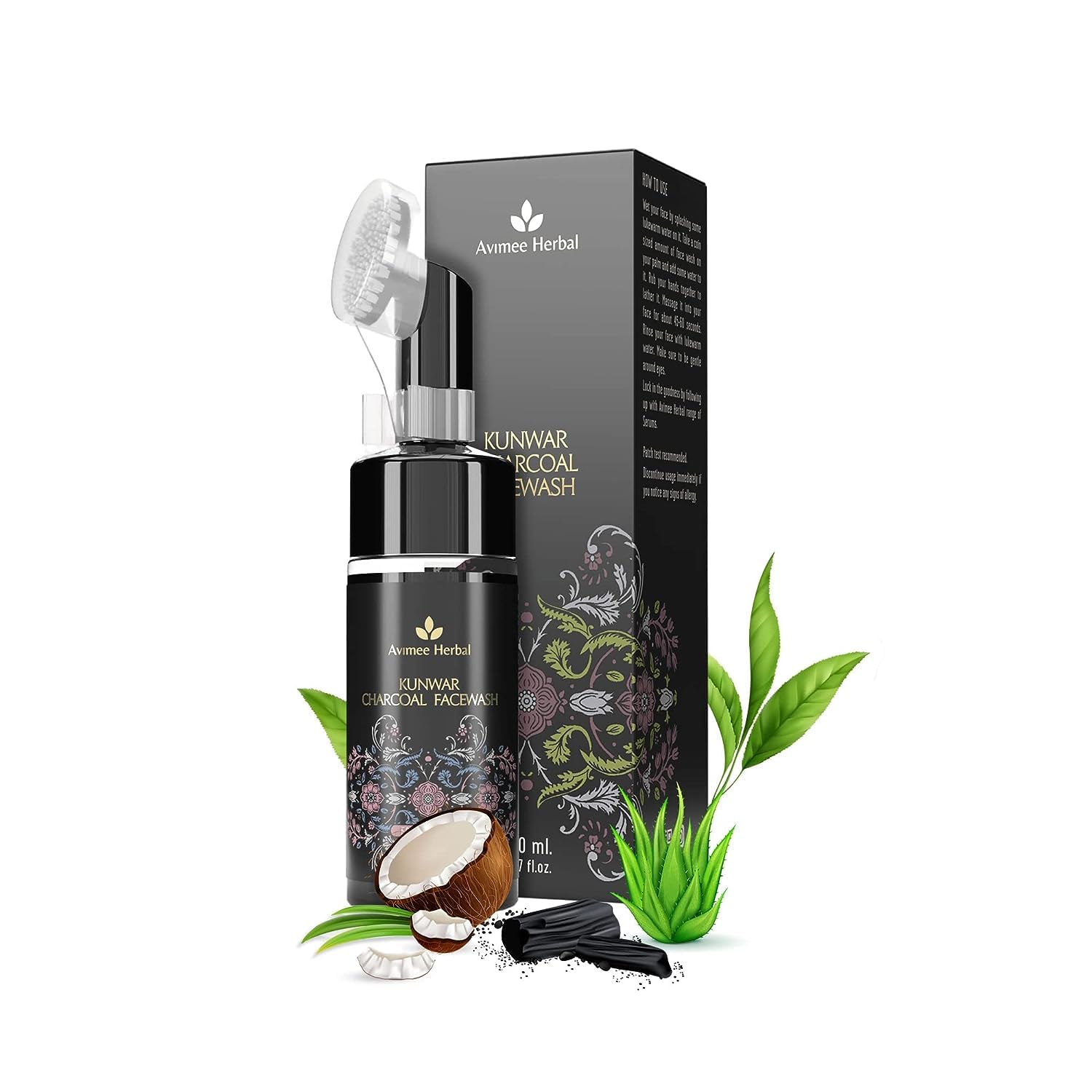 Kunwar Charcoal Face Wash for Normal to Oily Skin - Deep Cleansing Acne Treatment (150ml) | Best for Daily Skincare Routine & Blackhead Removal
